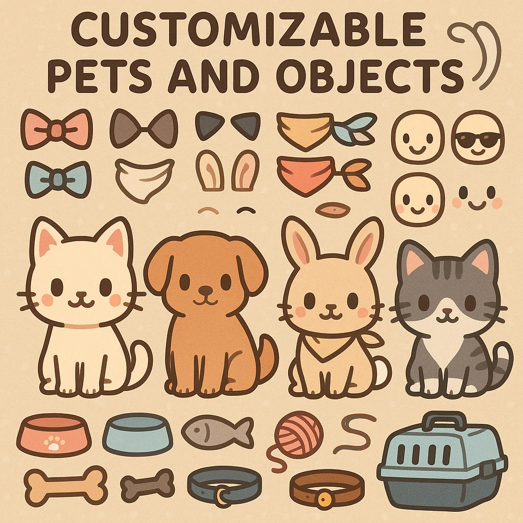custmizable gacha art pets and objects